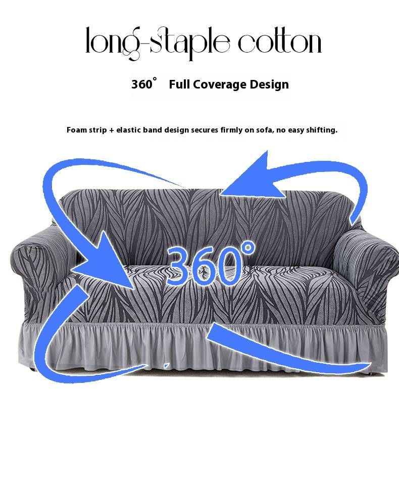 Jacquard Ruffle Stretch Sofa Cover – Thickened Elastic Sofa Protector With Ripple Hem Design, Universal Fit For Single/Double/Three-Seater Couches_voghion.com