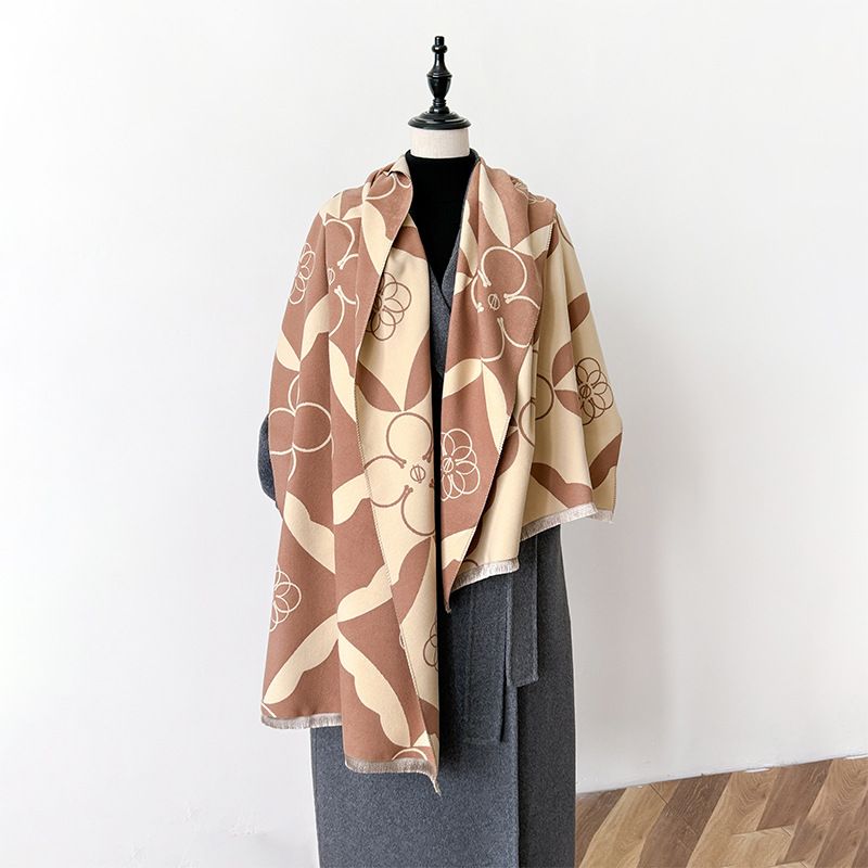 2024 m. naujas geometrinis minimalistinis stiliaus kontrastingų spalvų rudens ir dvipusis kašmyro šalikas, žieminis, aukščiausios klasės_voghion.com