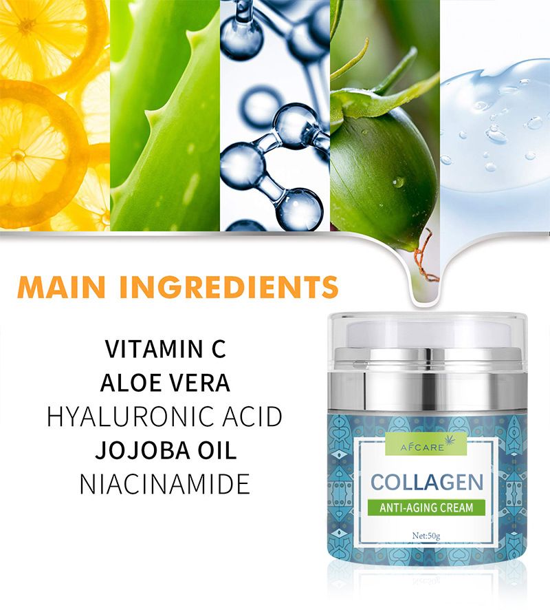 Creme facial de colágeno Hidratante e hidratante Cuidados com a pele Creme removedor de rugas e rejuvenescedor_voghion.com