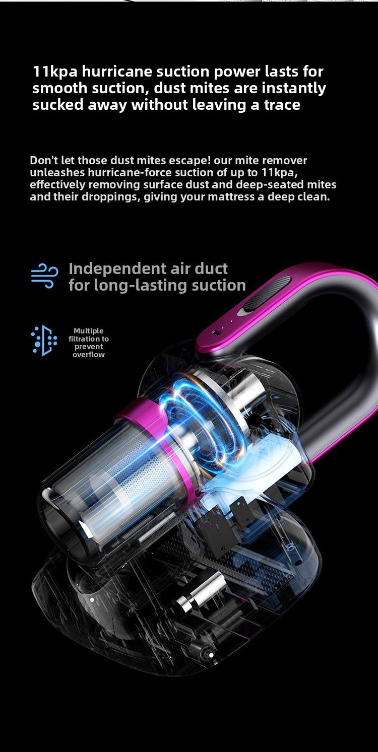 Mijtverwijderaar, stofzuiger, bed voor thuis, ultraviolette sterilisator, stofzuig- en dweilmachine, draadloze draagbare verbergingsverwijderaar_voghion.com