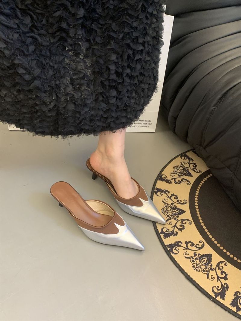 Scarpe pigre MÜ Ller con blocchi di colore 2025, nuove pantofole Baotou fresche da donna, design snellente primaverile, versatili per_voghion.com