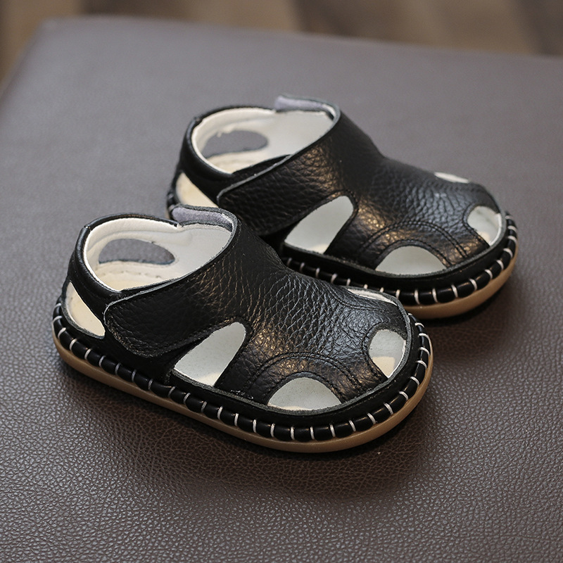 Mother&Kids Leather baby sandals for women Breathable baby shoes for men soft soled baby sandals for children non-slip hollowing_voghion.com