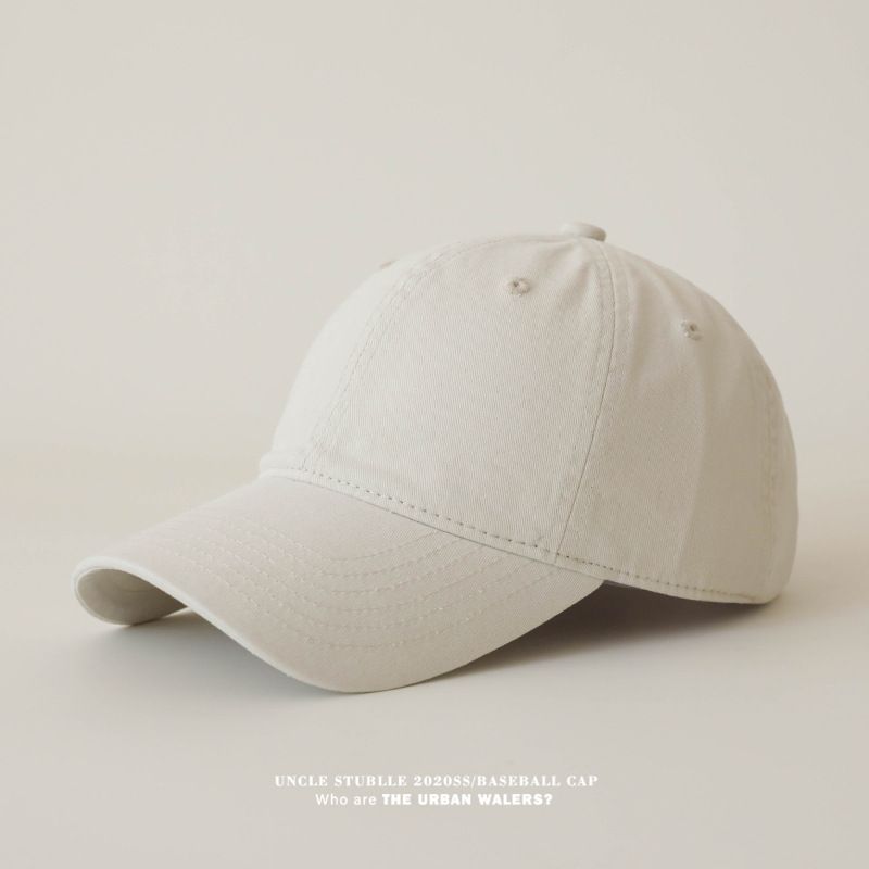Gorra de béisbol de algodón puro con diseño de pico de pato: diseño ensanchado y profundo para rostro pequeño, gorra unisex ligera de color sólido para hombre y mujer._voghion.com