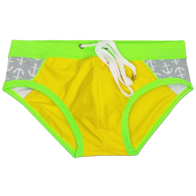 UXH Neue, eng anliegende, sexy, einfache und trendige, mehrfarbige, professionelle Badehose mit Dreieck-Strandmuster für Herren_voghion.com