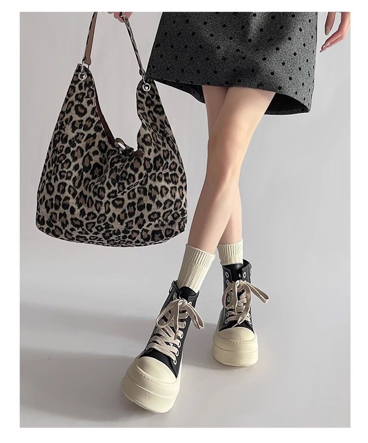 Scarpe da donna con plateau, casual, con fondo spesso, autunno 2025, nuove, con allacciatura a testa tonda antiscivolo e calde_voghion.com