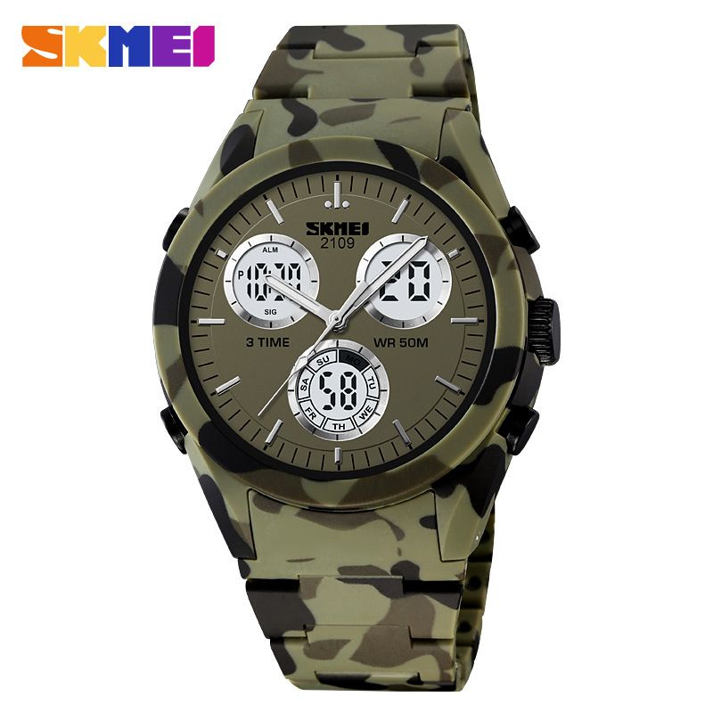 Momentum Pointer Casual Versatile Unisex Cool Dual Display Waterproof Luminous Electronic Watch_voghion.com