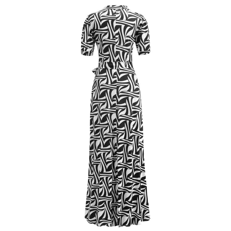 Abito con gonna altalena stile moda con stampa digitale_voghion.com