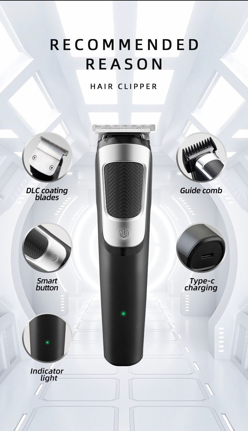 Professional USB Rechargeable Hair Clipper For Men - Barber Grade Precision, Stainless Steel Blade, Retro Design, Cordless_voghion.com