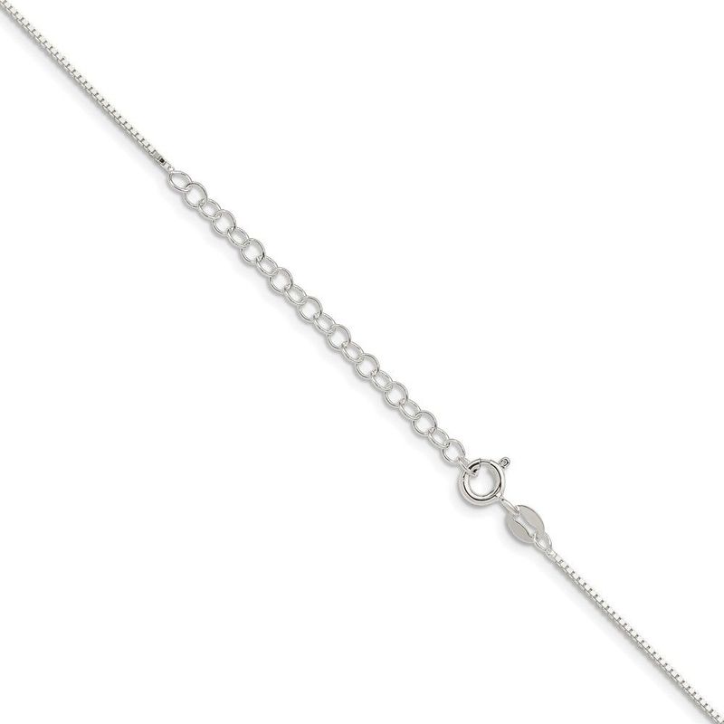 Sterling Silver .9mm Box Chain W/2in Ext._voghion.com