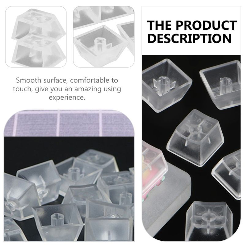 10 Pcs Transparent Keycap Clear Keycaps Uk Keyboard Accessories Blank_voghion.com