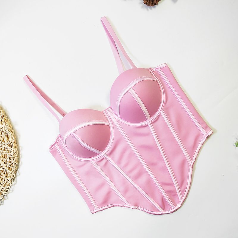 Europäeschen an amerikanesche Street Style onregelméissege Fëschgrat-BH Bannendran Uewerflächenträger weibleche Kierper verengt schéint Réck Tube Top_voghion.com