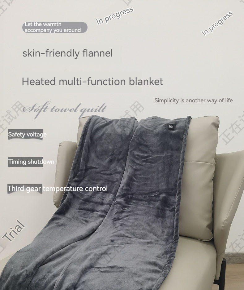 Coperta elettrica intelligente, coperta calda per il corpo in flanella, mantello a scialle, ricarica USB, riscaldamento, pausa pranzo in ufficio,_voghion.com