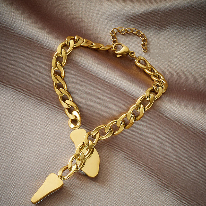 Stainless Steel Rhinestone Snake Charm Bracelet For Women Fashion Thick Chain Girls Punk Hip Hop Wrist Jewelry Gift_voghion.com