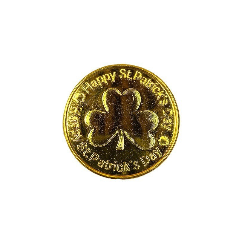 5/150pcs St. Patrick's Day Irish shamrock plastic gold coin game raffle chips toy coin props decoration_voghion.com
