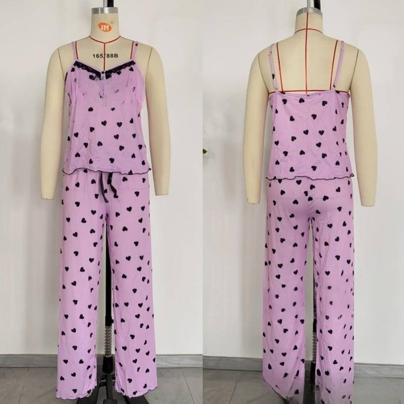 Women's Intimates New V Neck Pamas Women Comfortable Home With Button Lace Suspenders Shorts Trousers Suit_voghion.com