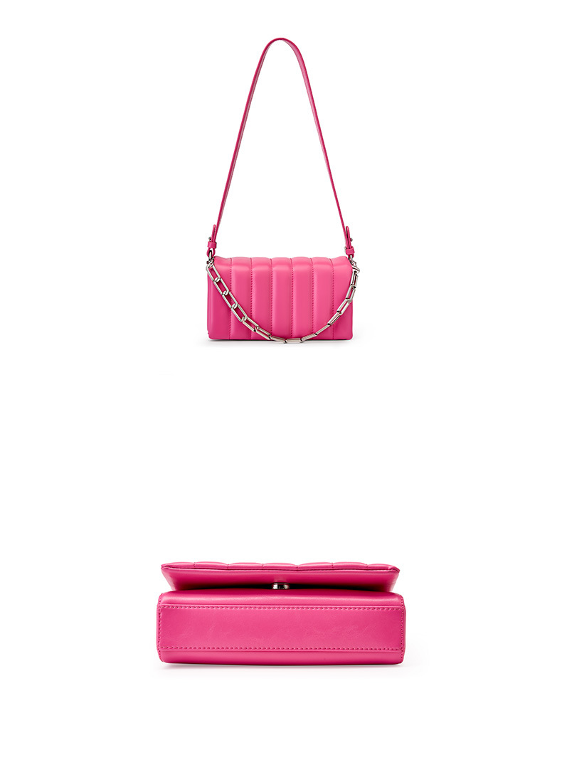 Borsa a tracolla con tracolla a catena in vera pelle – Borsa a tracolla di ispirazione francese (piccola borsa di lusso con finiture dorate, design minimalista)_voghion.com
