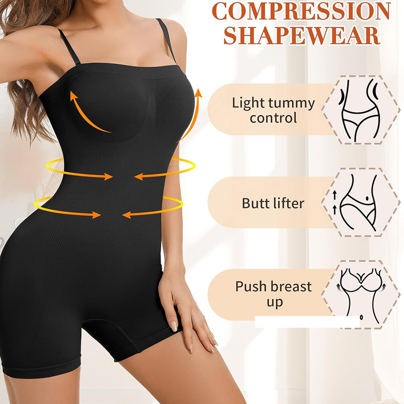 Body modellante, nuovo body modellante da donna con spalline staccabili, corsetto senza cuciture con spalle piatte, body modellante da donna_voghion.com