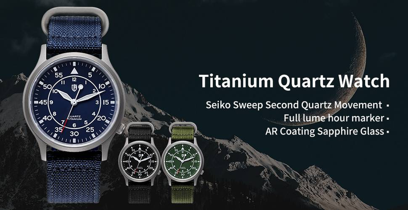 BERNY Titanium Watches For Men Unisex Military Sport Nylon Strap Luminous Analog Quartz Field Watch 5ATM Waterproof Army Tactical Casual Wristwatch_voghion.com