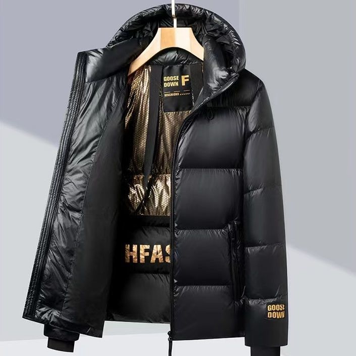 Men’s Quilted Hooded Jacket – Slim Fit Polyester-Filled Winter Coat (Streetwear Essential, S-4XL, Black/Red/Blue Corduroy, Windproof & Warm)_voghion.com