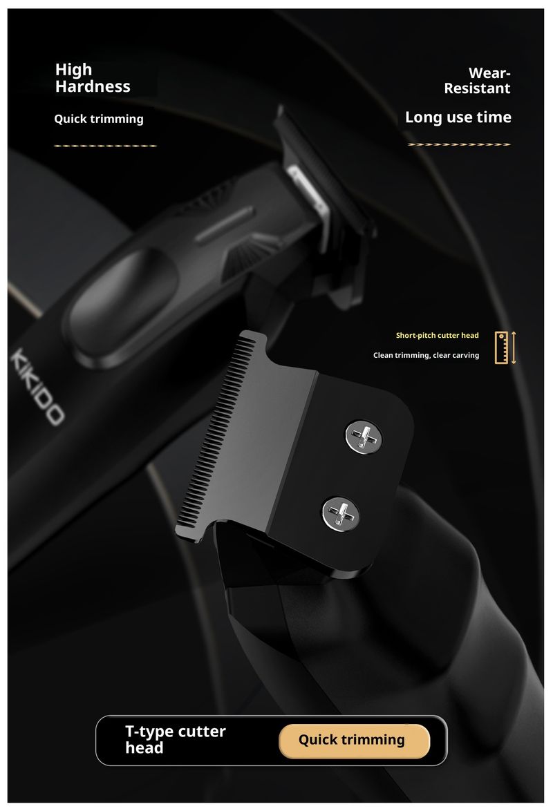 Professioneller Haarschneider – USB-wiederaufladbarer, kabelloser Haartrimmer mit Keramikklinge, LED-Anzeige und 3 Aufsätzen für Herrenhaarschnitte, Bart- und Kopfrasur_voghion.com