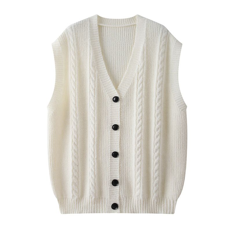 Ärmellose Strickweste mit V-Ausschnitt für Herren – Atmungsaktiver Jacquard-Pullover in minimalistischen Farben_voghion.com