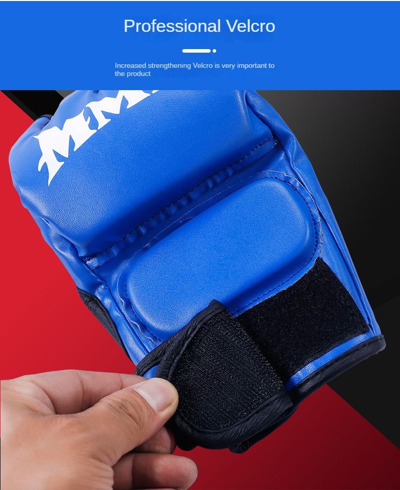 Profesionalne boksarske rokavice s pol prsti - za odrasle in otroke, primerne za sanda, borilne veščine, UFC, Muay Thai, trening MMA_voghion.com