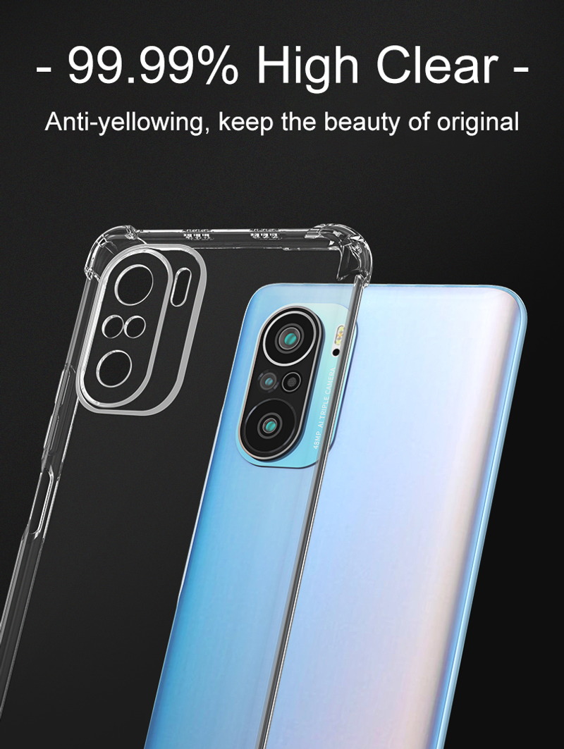 Xiaomi Redmi Note 11 10 9 8 11T 10T 10S 9S 8T için Darbeye Dayanıklı Silikon Telefon Kılıfı Şeffaf Yumuşak Kılıf_voghion.com