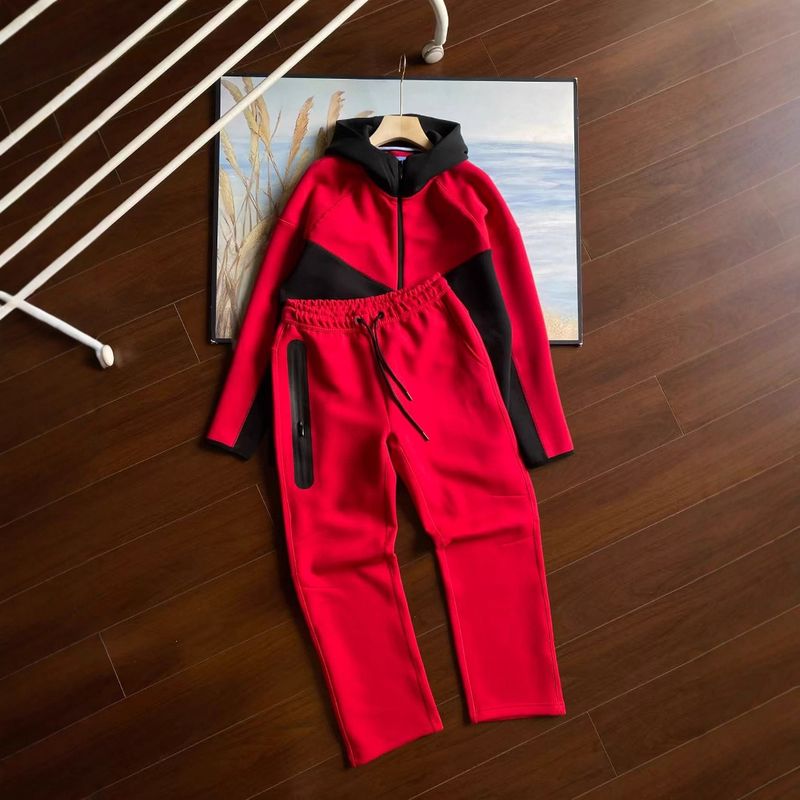 2025 Spring Autumn New Casual Sports Air Layer Hooded Jacket Sweatpants Set 454 And 461_voghion.com