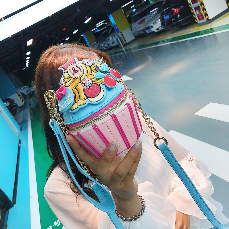 Autumn and winter new fashion lady personality creative net red ice cream cartoon cute chain crossbody bag_voghion.com