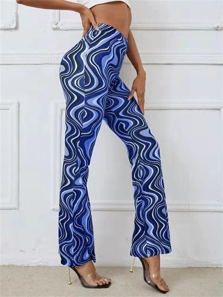 Women's water ripple yoga casual pants flared pants spring and summer_voghion.com