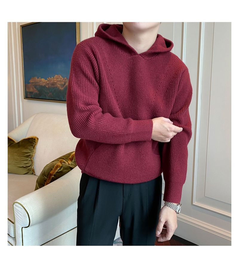 Maglione oversize con cappuccio da uomo - Pullover comodo ed elegante per abbigliamento casual e business (nero, blu, rosso, taglie EU dalla S alla 2XL)_voghion.com