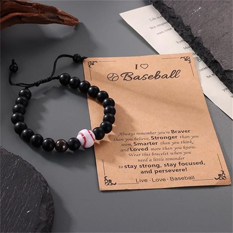 Men's Sports Bracelet - Black Matte Stone & Red Tiger Eye Beads (Adjustable, Gift Ready)_voghion.com