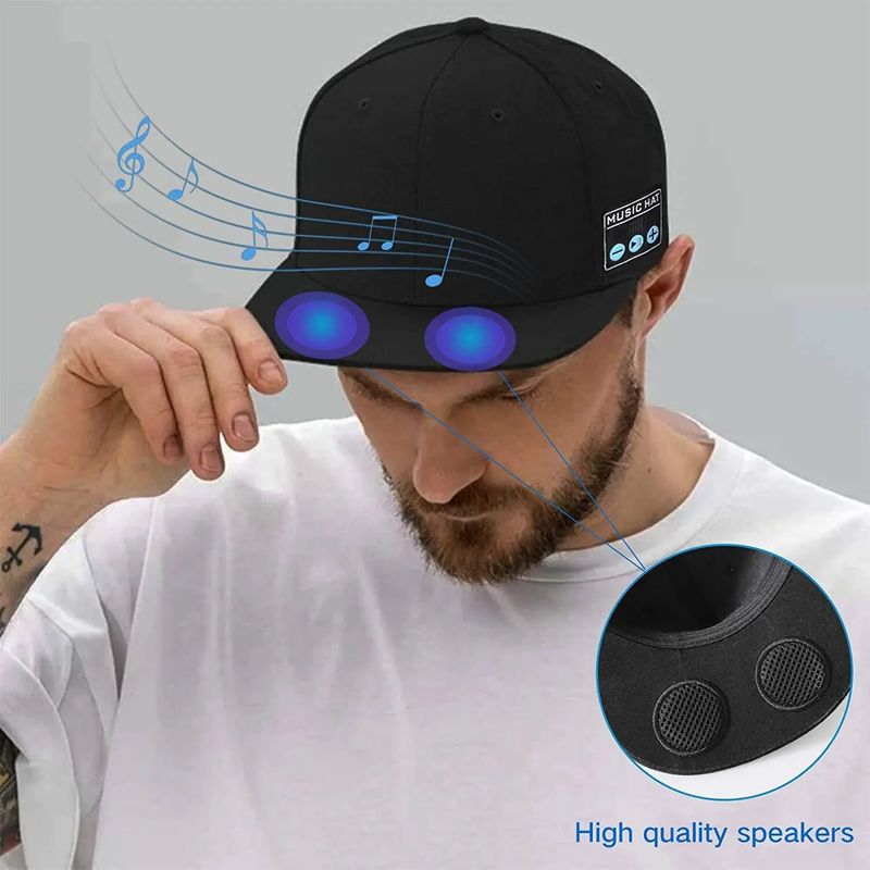 Multifunksjonell utendørs lue med Bluetooth-høyttalere Avtakbar trådløs justerbar musikkbaseballhette Løpesportsgave_voghion.com