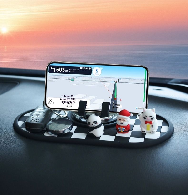 Small Deng Small Deng New Phone Anti-Slip Mat Moving Car License Plate Holder 3-in-1 Multi-Function Dashboard Navigation Stand Heat Resistant_voghion.com