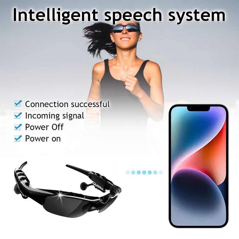 Gafas de sol polarizadas inteligentes de moda con Bluetooth 5.0, gafas de audio para deportes al aire libre, ciclismo, auriculares con sonido envolvente para escuchar música_voghion.com
