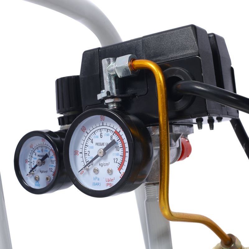 1.5HP Silent Oil-Free Air Compressor 8 Gallon, Oil-Free, Electric Shop Air Compressor Portable,Lightweight With Wheels, 70 DBA Noise Level, With Automatic Drain Valve,Light Gray_voghion.com