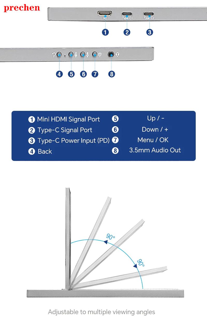 Schermo di estensione per computer portatile da 14 a 15,6 pollici con display a cristalli liquidi touch_voghion.com