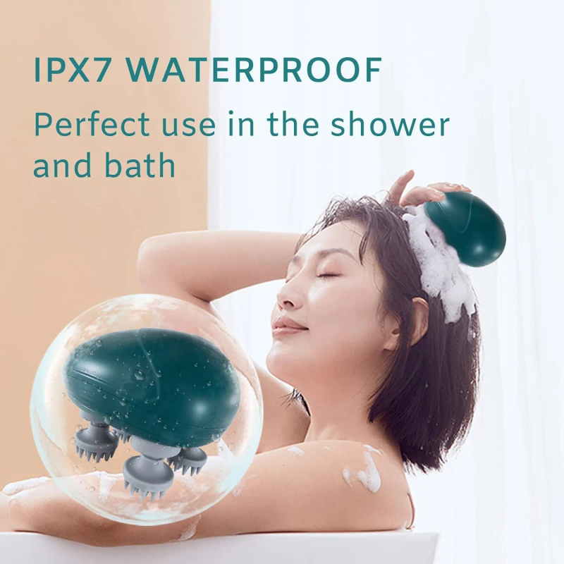 Head Massager Elektrisk Head Massager Trådlös Scalp Massager Vattentät Kroppsmassage Hälsovård Skulder Hals Djup_voghion.com