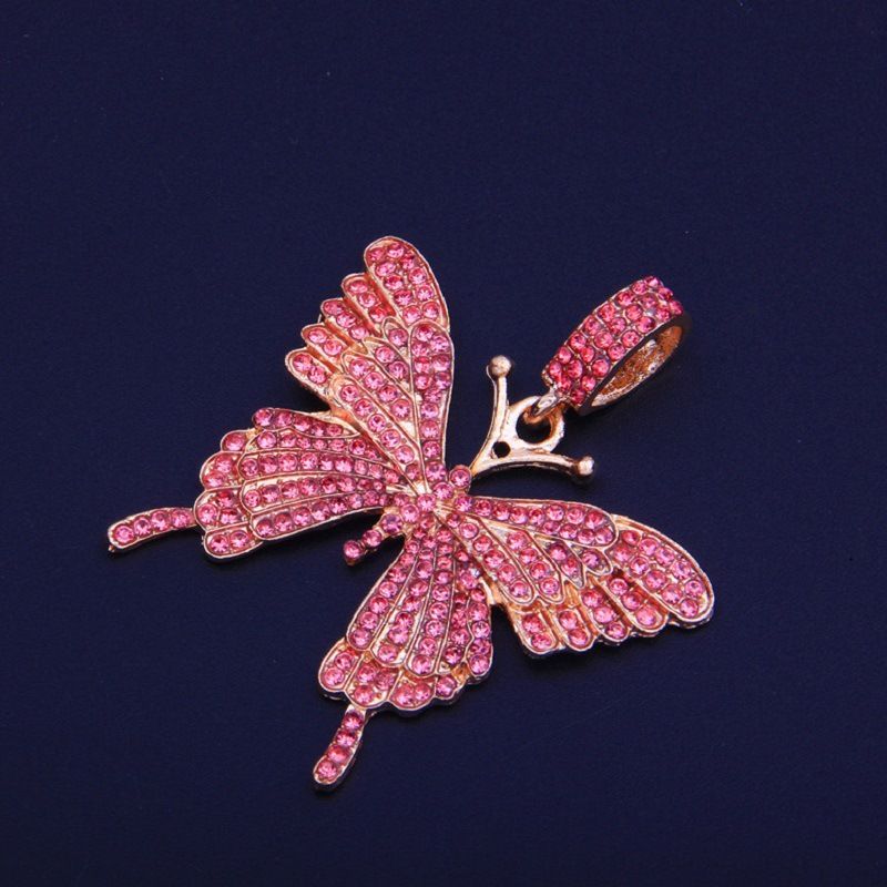 Ciondolo a farfalla in lega con micro-diamanti, accessori per blogger, tendenza hot push, collana a farfalla, accessori choker_voghion.com