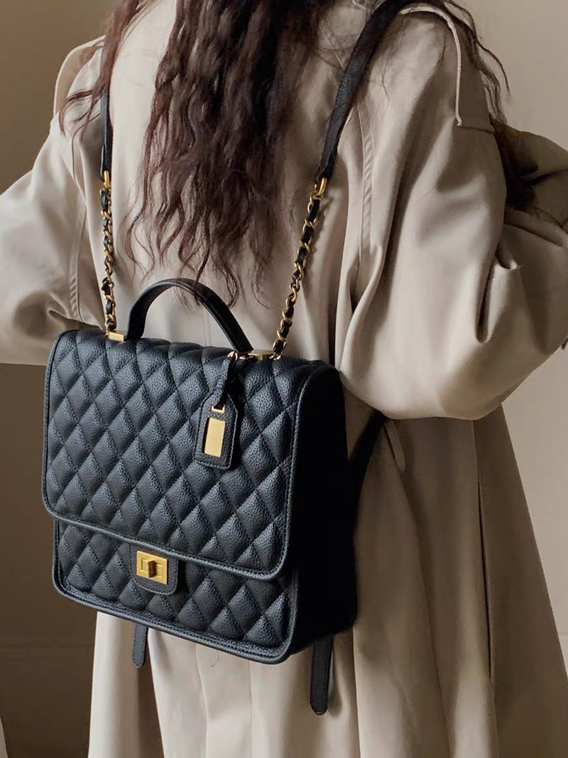Ghana Preface Backpack Women's New High Capacity Commuting High end Feeling Foreign Small Fragrant Wind Lingcha Handbag_voghion.com