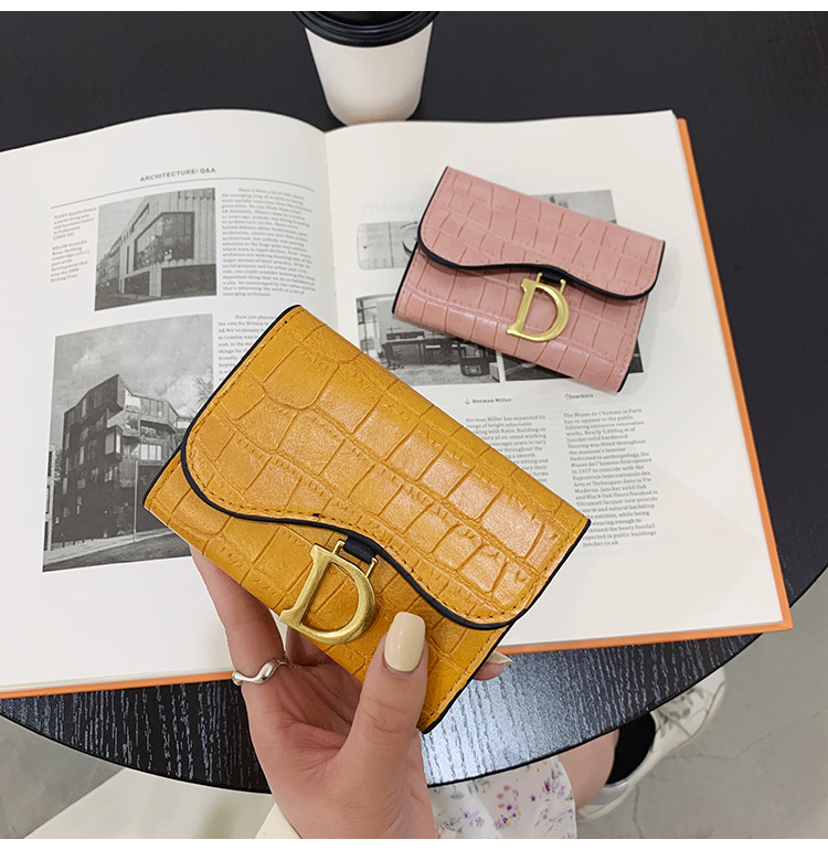 European and American retro women's wallet buckle 2023 new trendy Hong Kong style folding women's soft leather wallet simple ins coin purse_voghion.com