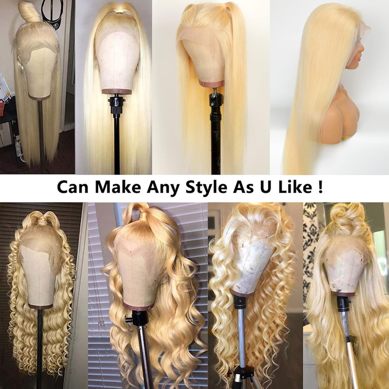 613 Lace Front Wig Human Hair 13x4 Straight Blonde Lace Front Wigs Human Hair Pre Plucked Wig Blonde Lace Frontal Human Hair Wigs 180 Density_voghion.com