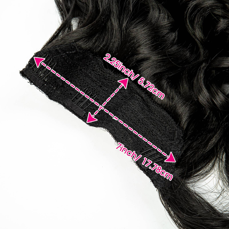 MALAIKA "Seamless Integration" Elegant Body Wave Ponytail Extension For Women - Versatile Clip-In Synthetic Hairpiece, Perfect For All Occasions_voghion.com