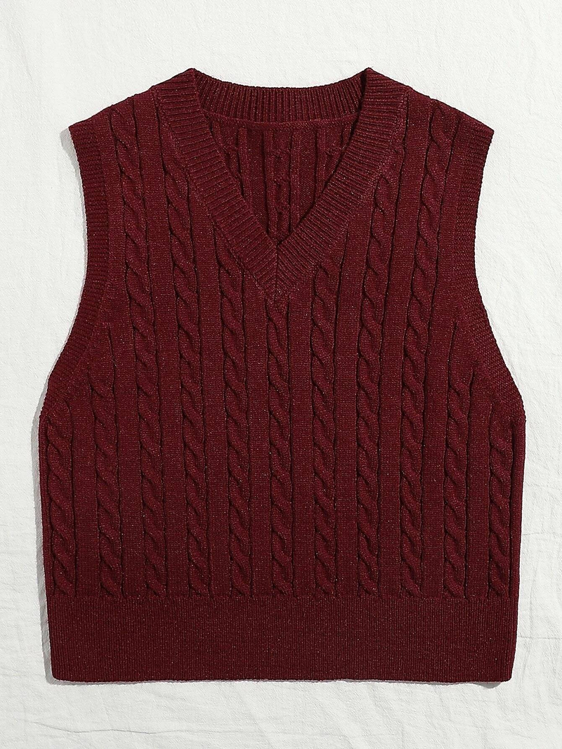 Frauen hot girl regenbogen gestrickte leibchen weste hohl herz design süße und würzig kleine weste_voghion.com