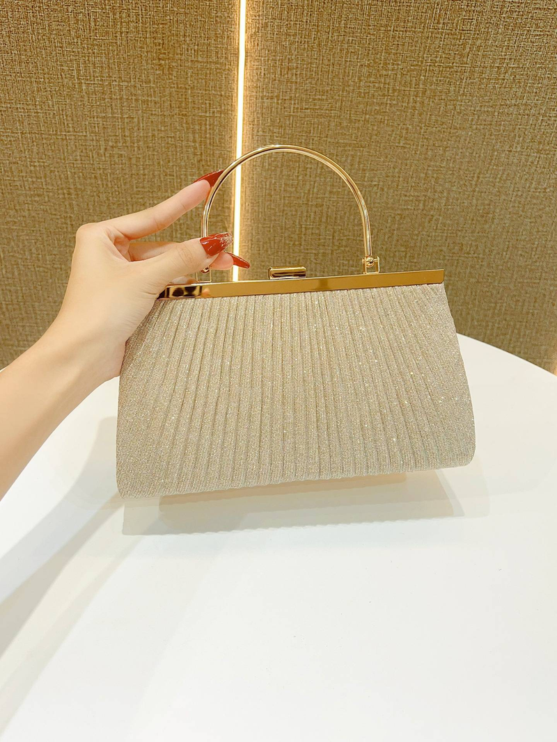 Neue glänzende, faltige Handtasche mit großem Fassungsvermögen, Prinzessinnentasche, diagonale Tasche, Abendessentasche, Kleidertasche_voghion.com