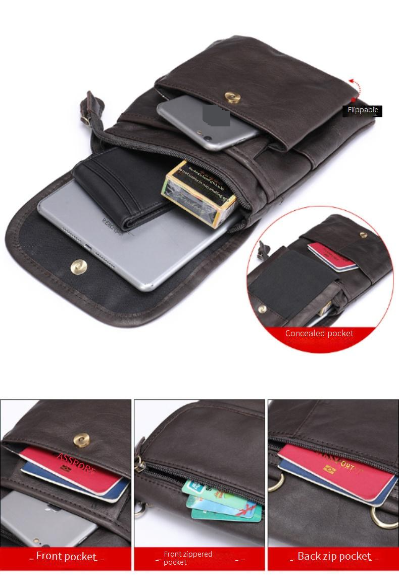 Borse da uomo Borsa da uomo Marsupio Nuovo Borsa a tracolla Borsa a tracolla Borsa da uomo Vera pelle Borse da uomo Primo strato Pelle bovina Grande schermo Borsa per cellulare_voghion.com