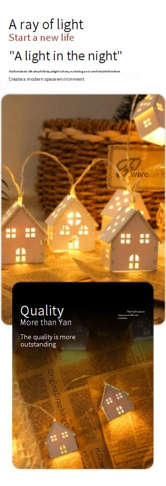 Luci a LED a forma di casa di Natale in legno con decorazioni a forma di cuore e stella – Alimentate a batteria/USB per un'atmosfera festosa_voghion.com