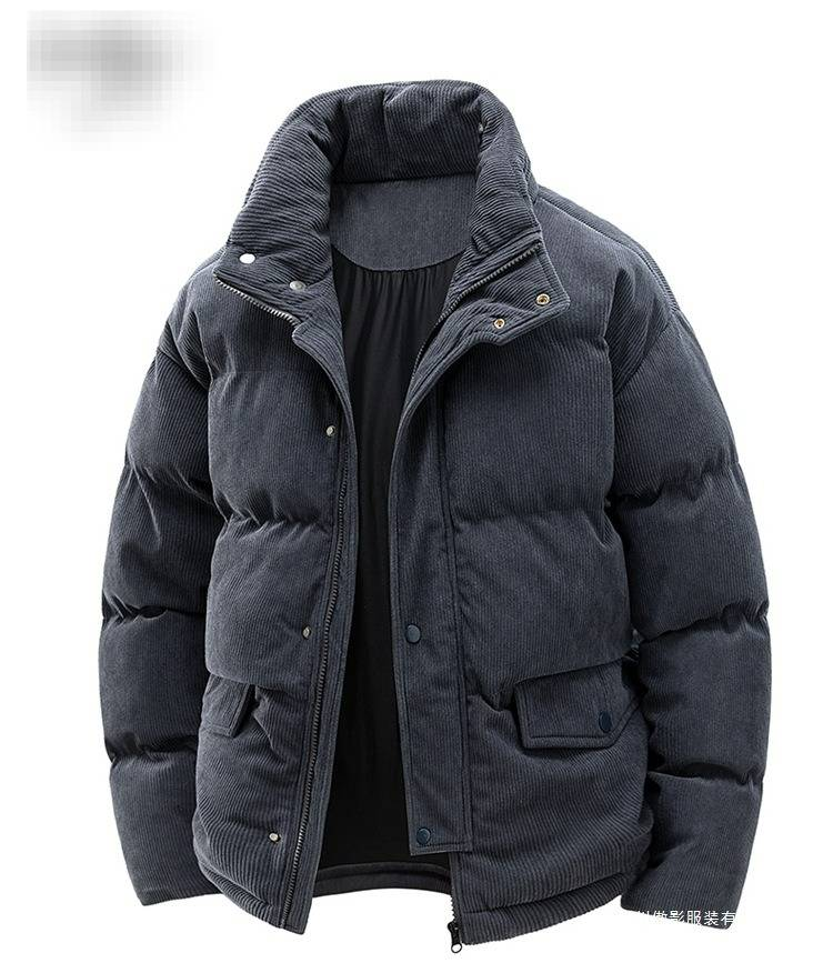 Stand Collar Cotton Jacket Men's Winter Windproof Plus Velvet Thickened Cotton Jacket Couple Thickened Corduroy High Quality_voghion.com
