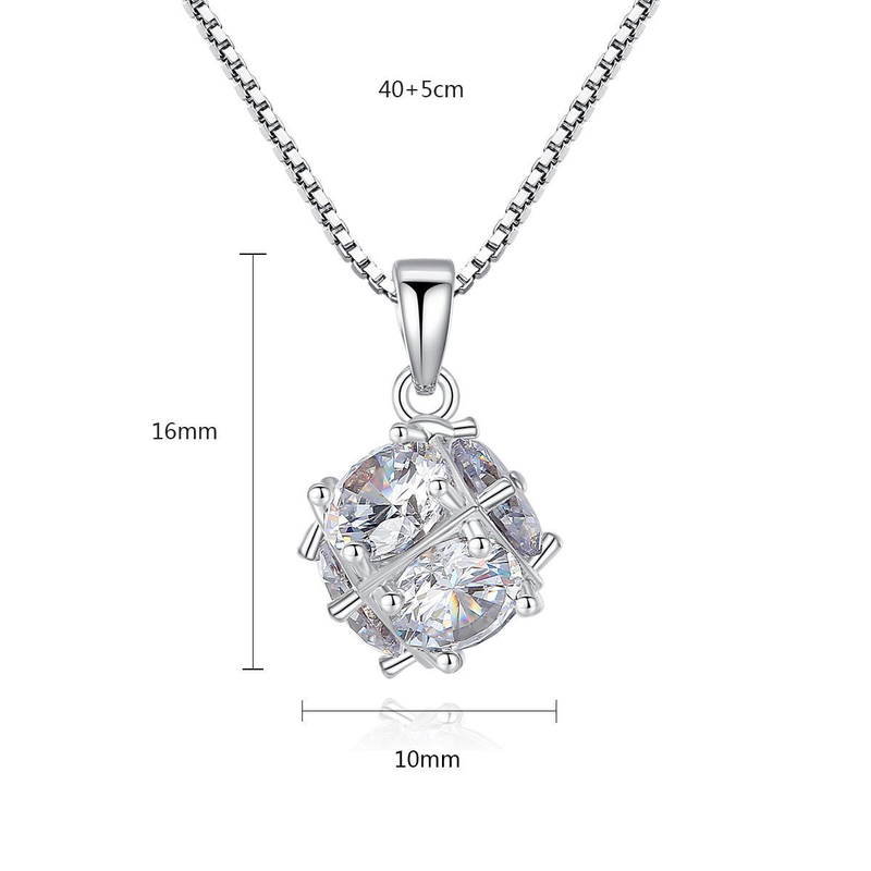 Collier délicat en laiton avec pendentif en zircon pour femme, chaîne à billes géométrique minimaliste pour une élégance au quotidien. Bijou de cou féerique._voghion.com
