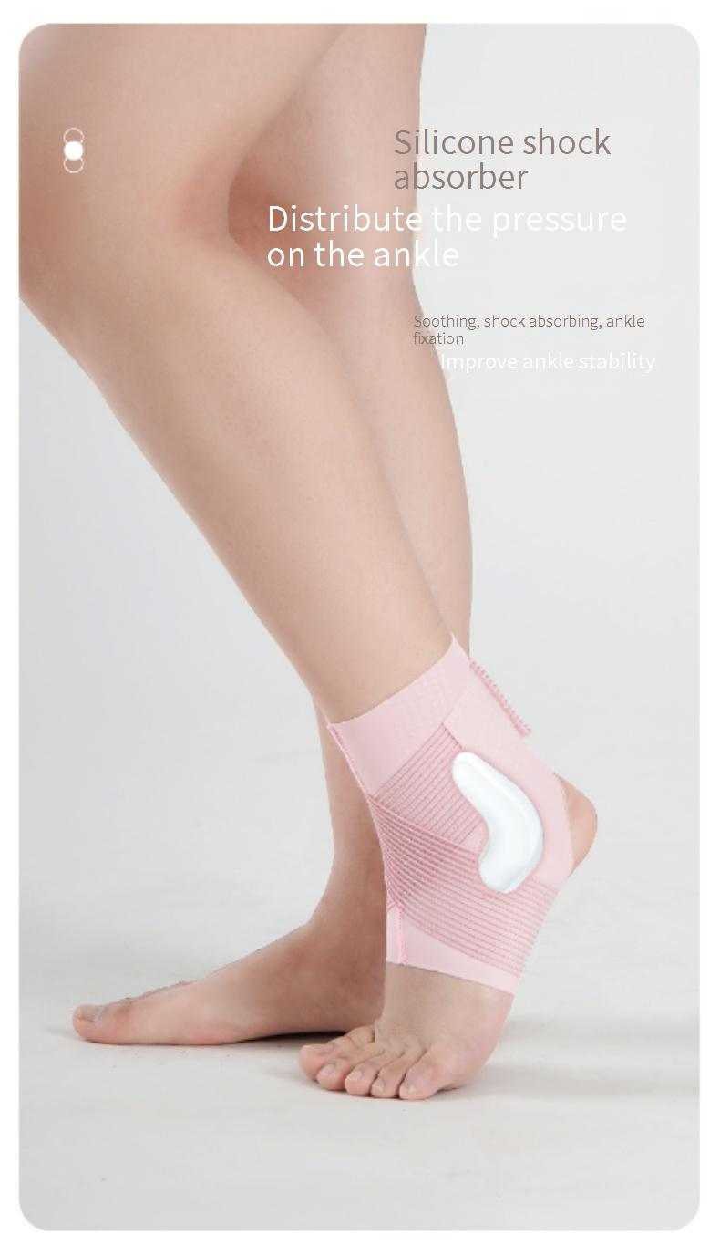 Tobillera transpirable con correas de silicona: manga de compresión ligera para baloncesto, running y prevención de lesiones deportivas._voghion.com
